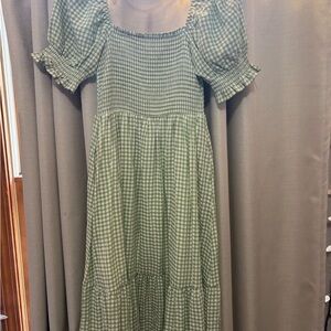 Altar'd State Green Gingham Dress